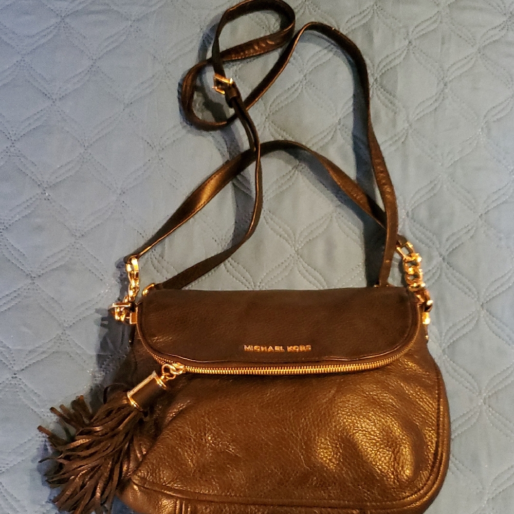 Michael Kors Black Leather Crossbody Bag